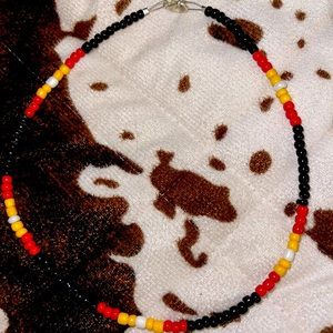 Western choker- red, black and yellow
